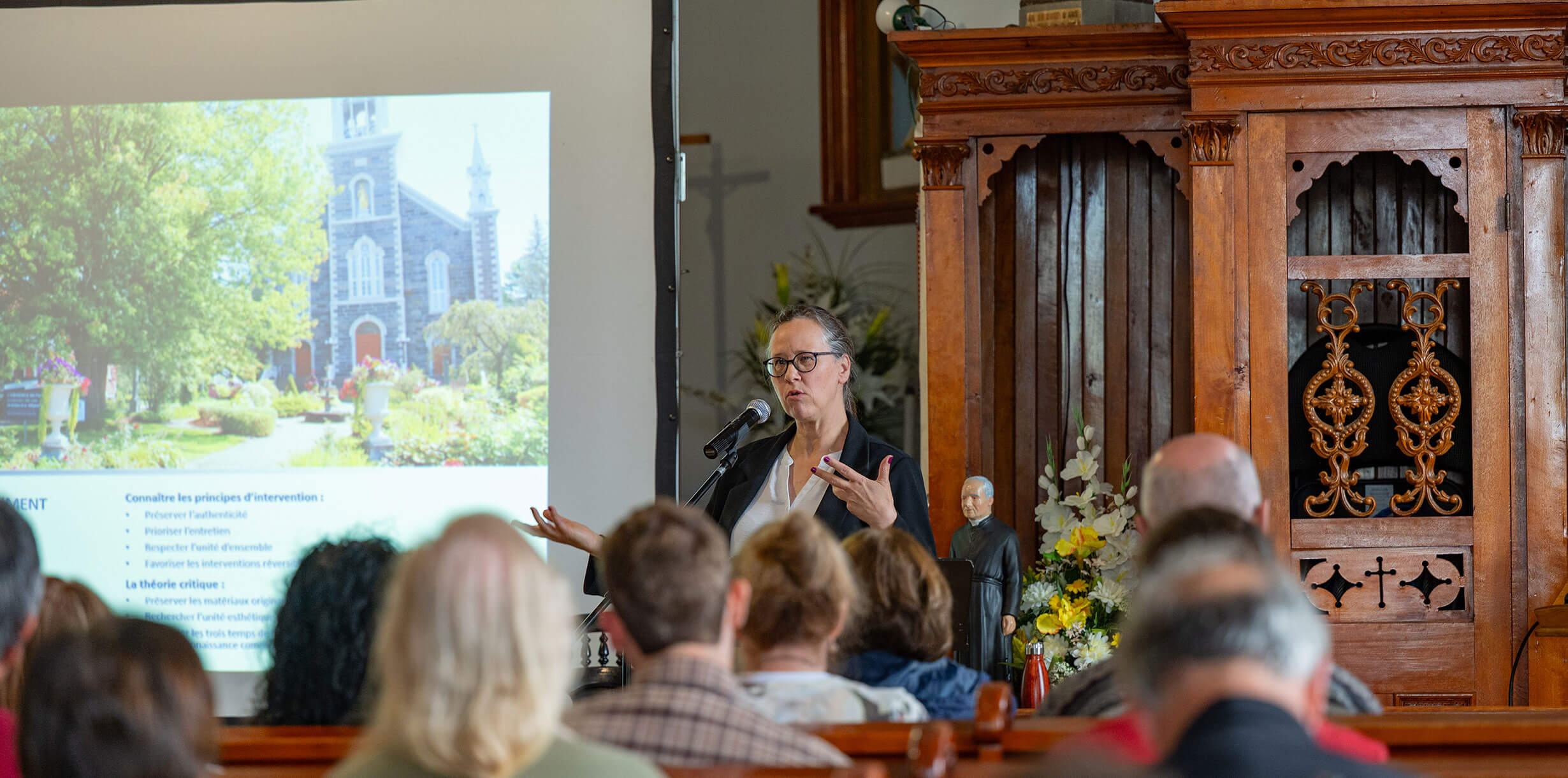 Conférence Rêvons nos églises : une réflexion collective pour réinventer nos lieux de culte. Chapelle de l’église de Saint-Léon-le-Grand, 29 mai 2025.