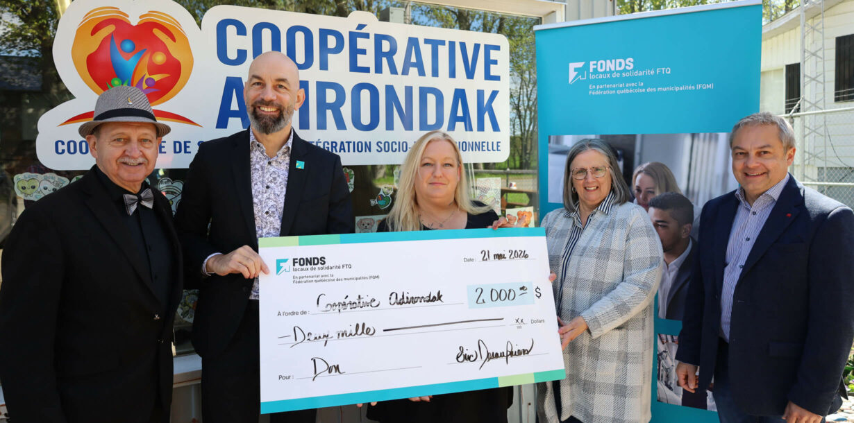 Remise d’un don de 2 000 $ à la Coopérative Adirondak